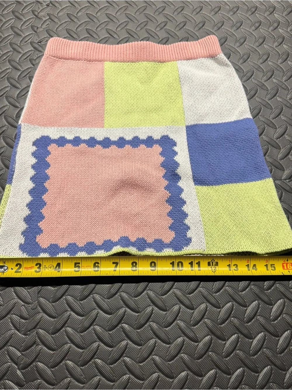 Truce Colorblock Knit Mini Skirt Pastel Pink Green Blue Size 10